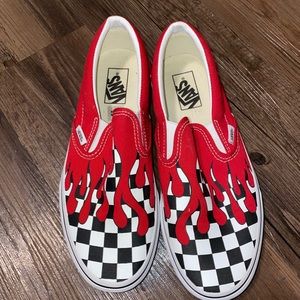 Vans checker with red drip